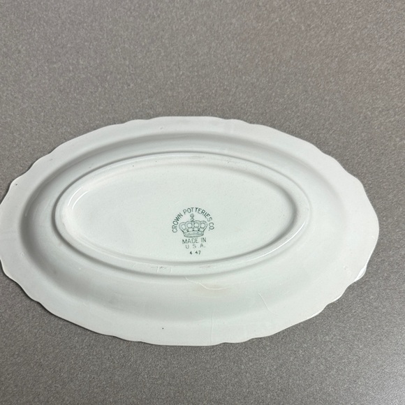 Crown Pottery CRP11 Elegant Cream Floral Gravy Boat with Saucer Southern Charm - Picture 5 of 7